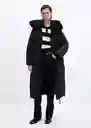 Abrigo Anorak Deluxy Negro Talla XS Mujer Mango