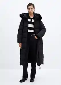 Abrigo Anorak Deluxy Negro Talla XS Mujer Mango