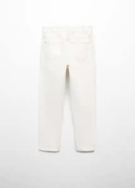 Jean Paperbag Niñas Blanco Talla 9 Mango