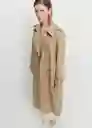 Gabardina Trench Eiffel Beige Talla XS Mujer Mango