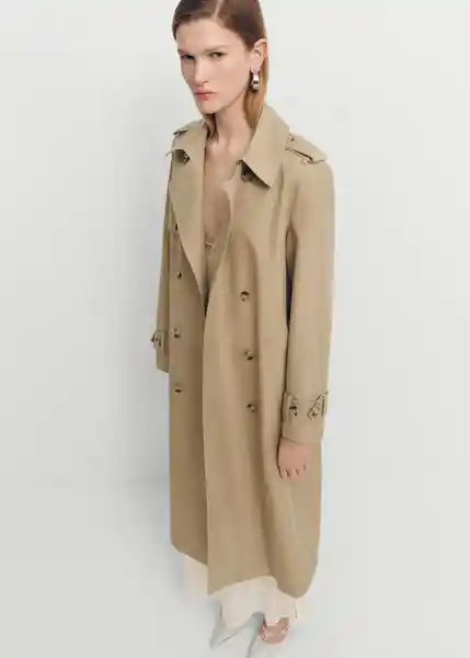 Gabardina Trench Eiffel Beige Talla XS Mujer Mango