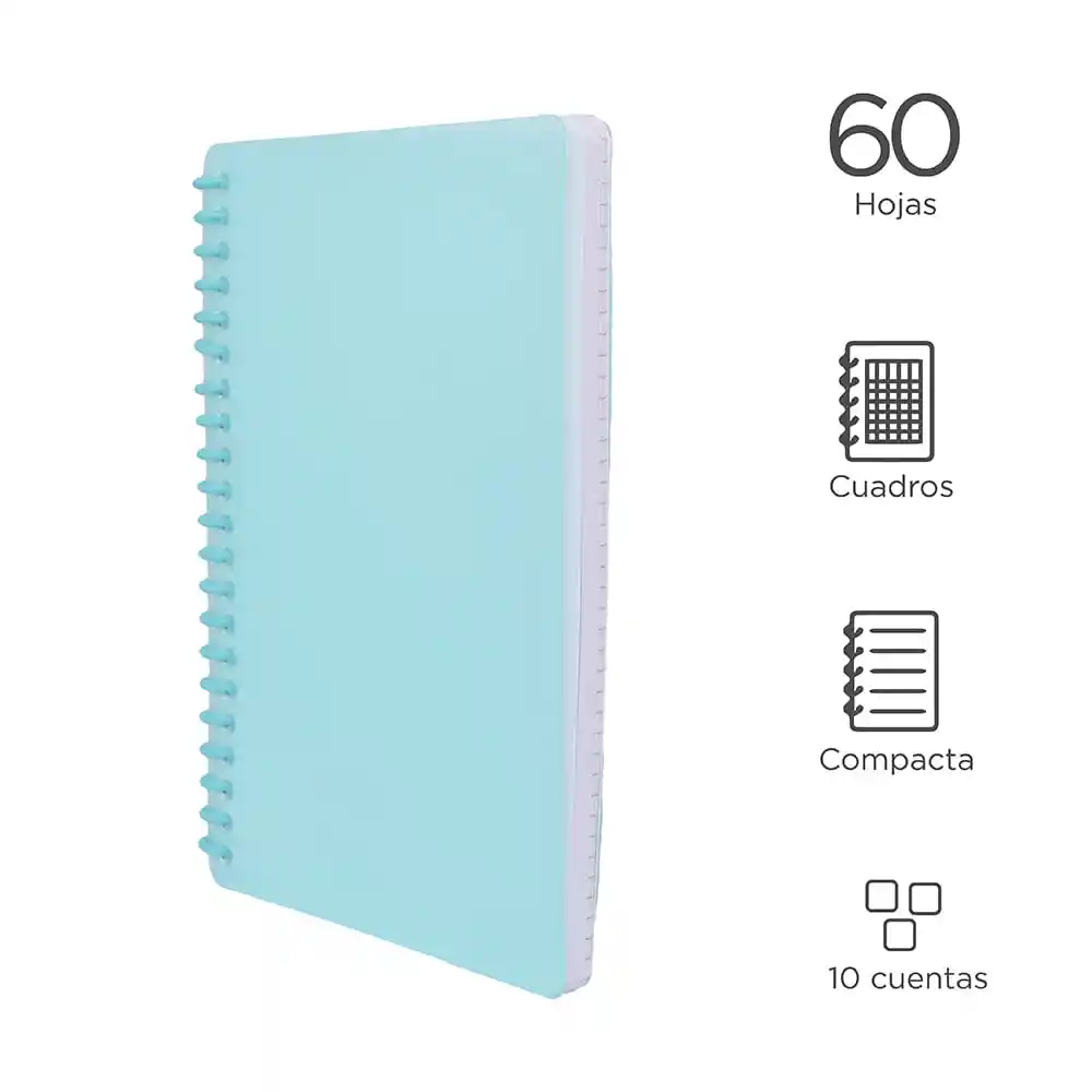 Miniso Cuaderno Liso Argollado Cian