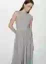 Vestido Gala-w Gris Medio Vigore Talla M Mujer Mango