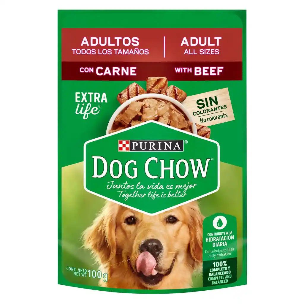 Comida húmeda para perro Dog Chow todos los tamaños con carne x 100 gr