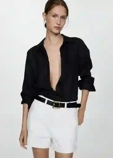 Short Mom80 Blanco Talla 42 Mujer Mango