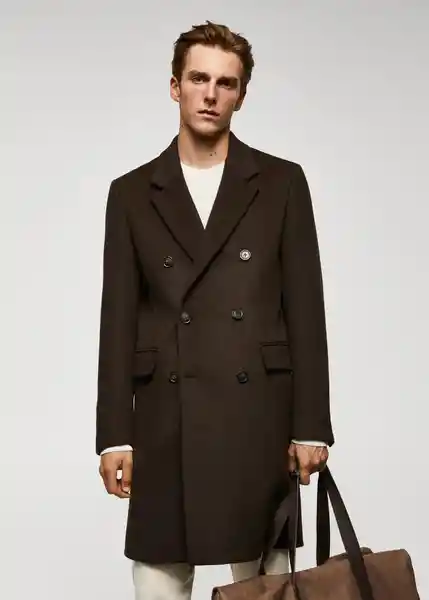Abrigo Barley Marrón Talla S Hombre Mango