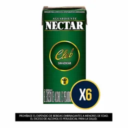 Nectar Verde Sin Azucar Tetra 1000 Ml Combo 6 unidades