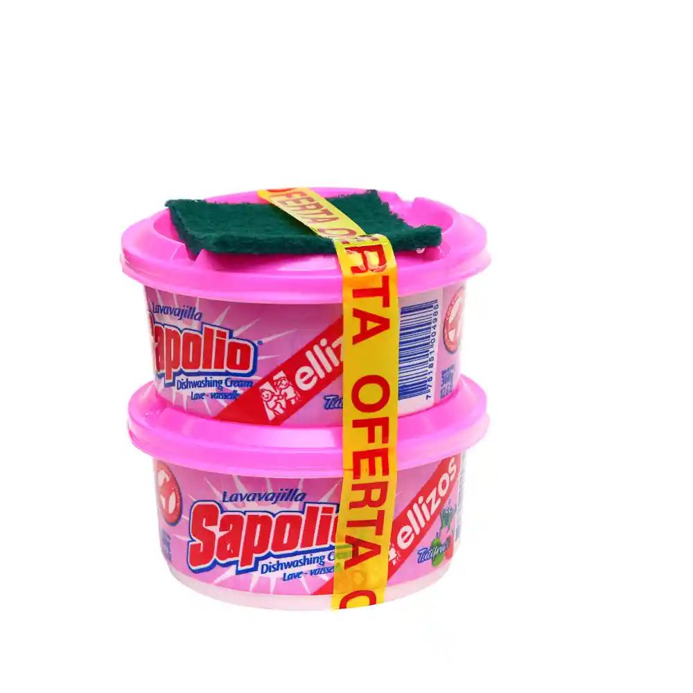Sapolio Lavavajilla Ellizos Tuti Fruti En Crema Pack