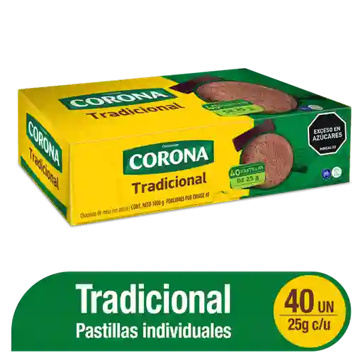 Corona Chocolate de Mesa en Pastillas