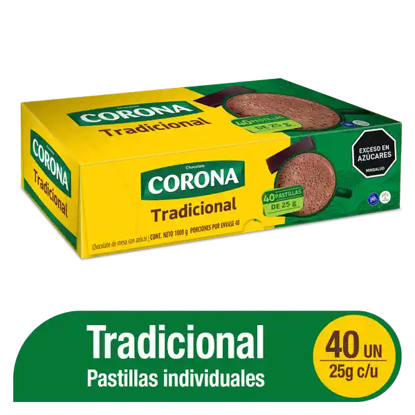 Corona Chocolate de Mesa en Pastillas