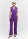 Enterizo Mono Atena Morado Talla 28 Mujer Mango