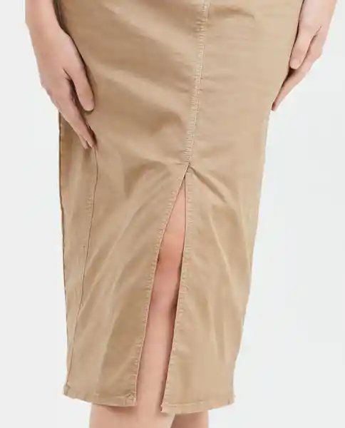 Falda Cargo Midi Femenino Café Quemado Claro Talla 6 Chevignon