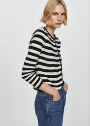 Buzo Cardigan Flok Off White Talla XS Mujer Mango