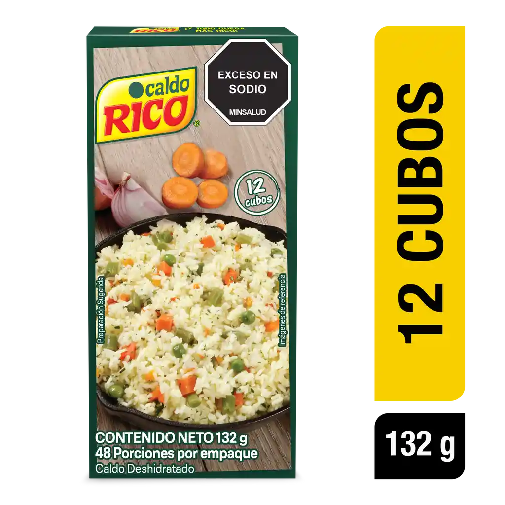 Caldo RICO deshidratado con verduras 12 cubos x 132g