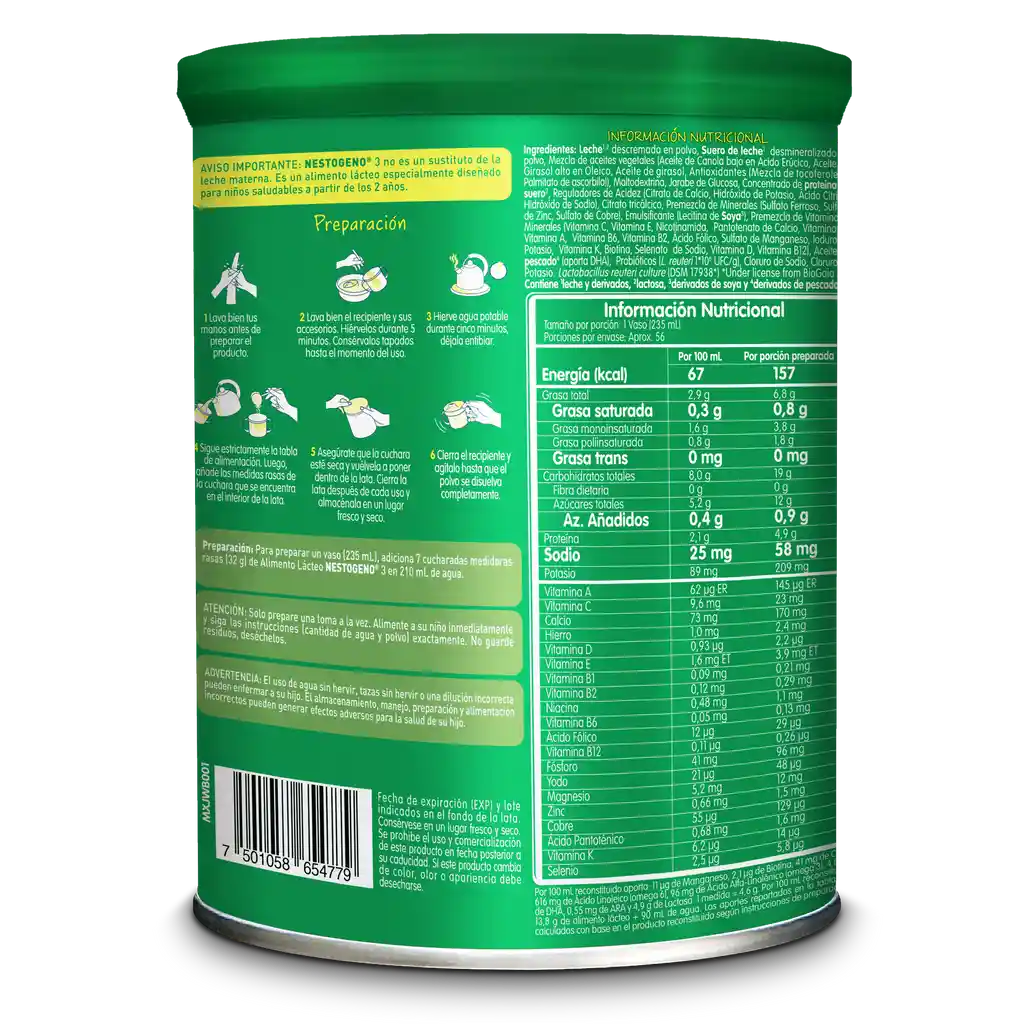 Alimento lácteo NESTOGENO Etapa 3 x 1800g