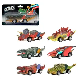 Figura Dino Car Pull Back Metal Surtido
