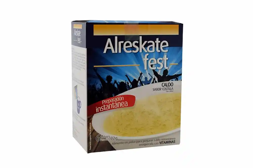 Alreskate Fest Sopa Instantánea Caldo Sabor Costilla