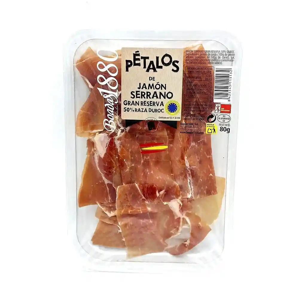 Jamon Serrano Gran Reserva 50% Duroc Petalos Boadas Fundada en 1880