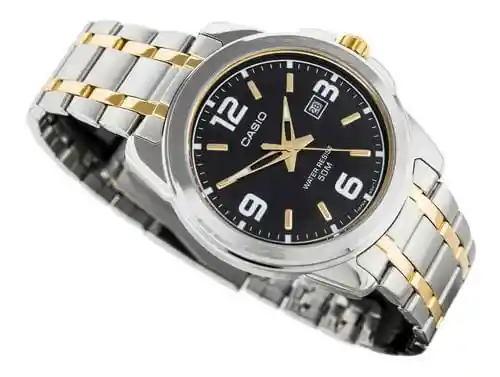 Reloj Casio Mtp-1314sg-1a Plateado Con Dorado Hombre