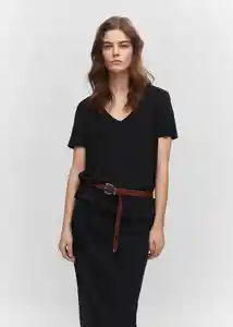 Camiseta Vispi Negro Talla L Mujer Mango