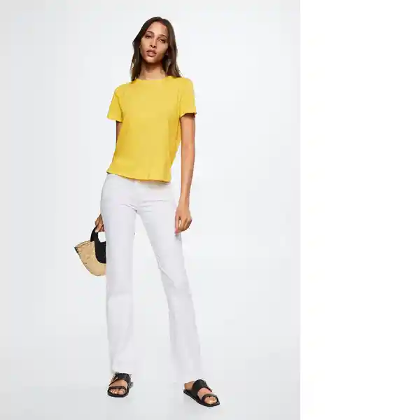 Camiseta Li-W Amarillo Talla S Mujer Mango