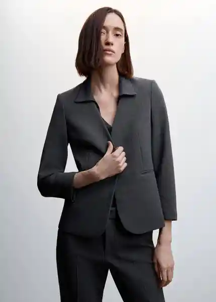 Blazer Americana Gala Gris Claro Vigoré Talla XL Mujer Mango