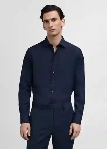 Camisa Emeritol Navy Talla M Hombre Mango