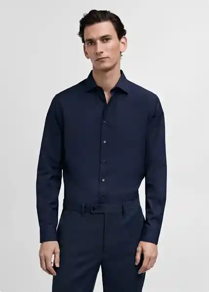 Camisa Emeritol Navy Talla M Hombre Mango