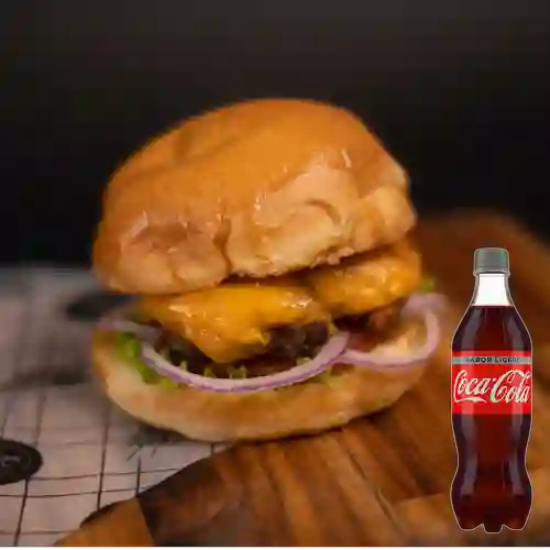 Combo Burger Queso + Coca-Cola Sabor Ligero 400 ml
