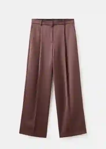 Pantalón Gilda Marrón Talla 36 Mujer Mango