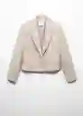 Blazer Americana Fiona Beige Talla XL Mujer Mango