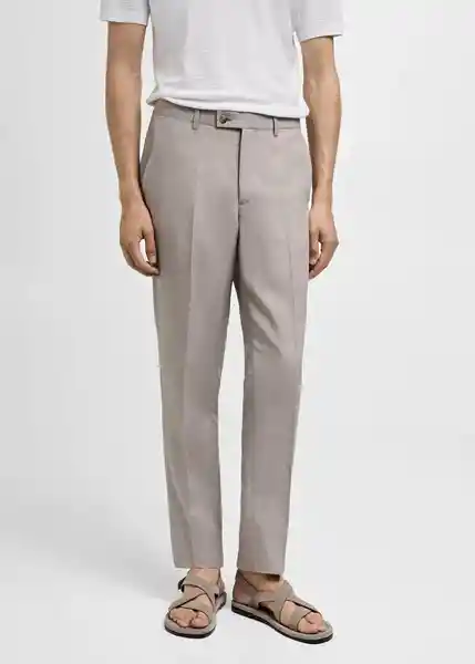 Pantalón Amalfi Piedra Talla 38 Hombre Mango