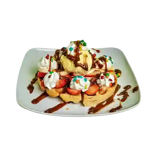 Waffle con Helado