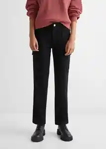 Jean Slim Cargo Negro Talla 18 Teen Niñas Mango