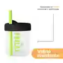 Vaso de Vidrio Con Tapa en Silicona Negro 350 mL Miniso