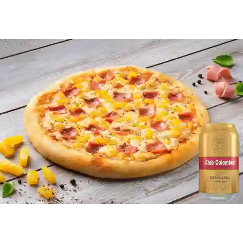 Combo Pizza Hawaiana + Club col. Dorada Lta 330ml