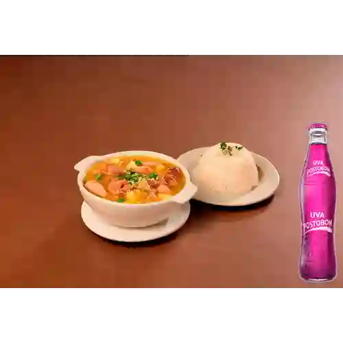 Combo Sopa Menudencias + Uva Postobon 350 ml