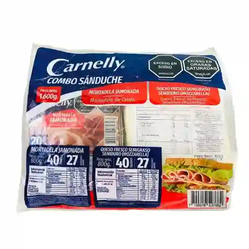 Carnelly Mortadela y Queso Tajados