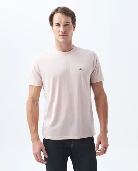 Camiseta Cuello U Masculino Rosa Suave Claro XL Chevignon