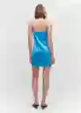 Vestido Nori Azul Talla 24 Mujer Mango