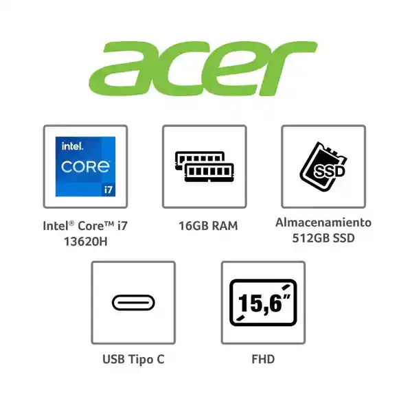 Acer Portátil Aspire Lite Intel Core I7 13620H