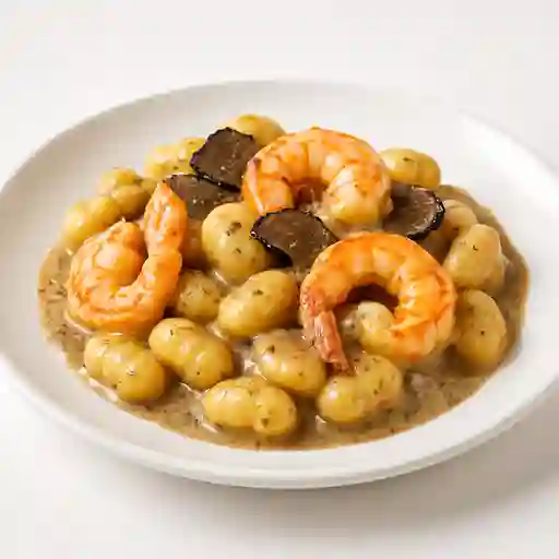 Gnocchi Gamberi e Tartufo Nero