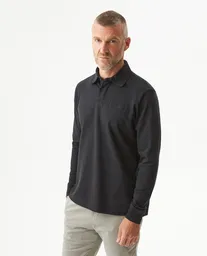 Camiseta Long Sleeve Polo Masculino Negro Sombrio T M Chevignon