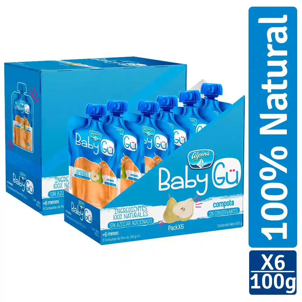 Baby Gu Compota de Pera sin Azúcar Adicionado