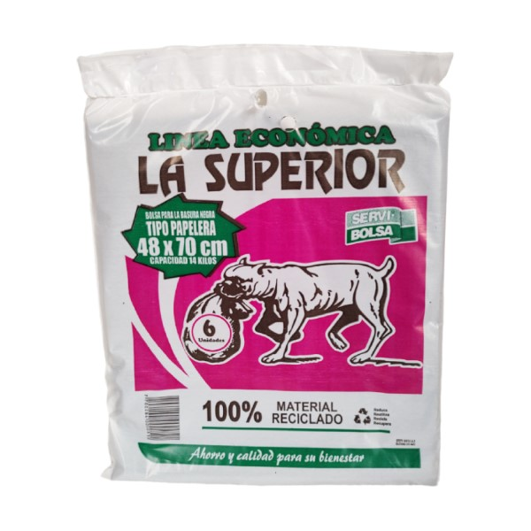 La Superior Bolsa Papelera 48 x 70 cm 6 und
