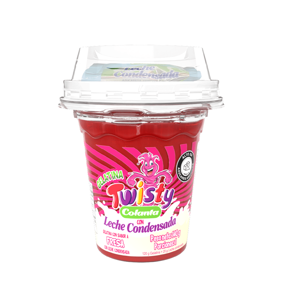 Twisty Gelatina Lista de Fresa con Leche Condensada 140 g