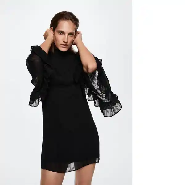 Vestido Mendes Negro Talla 24 Mujer Mango