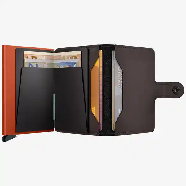 Secrid Billetera Slim Con Mecanismo Patentado Marrón-Naranja