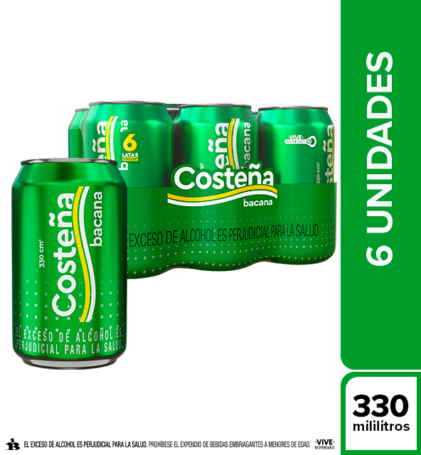 Costeña Bacana Cerveza 6 x 330 ml
