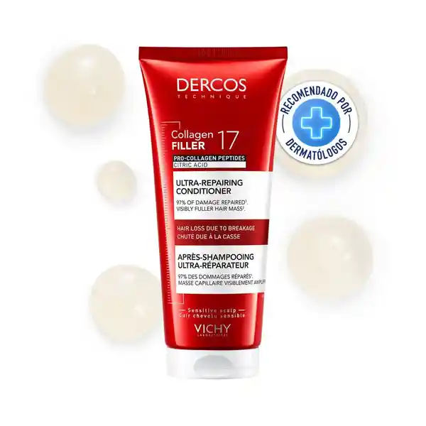 Vichy Acondicionador Dercos Collagen 17 Filler Ultra Reparador